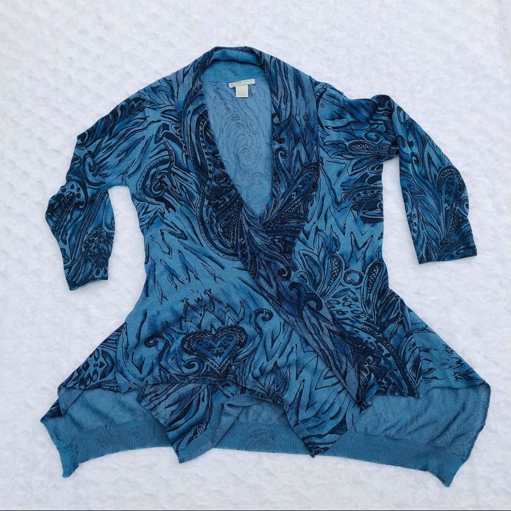 Blue Patterned Women's Cardigan